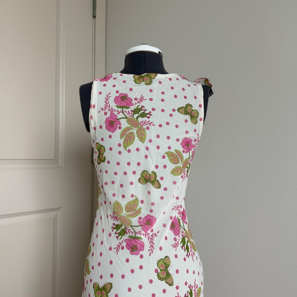Vintage Y2K Floral Print Lace Detail Sequin Midi Dress - Picture 7 of 10